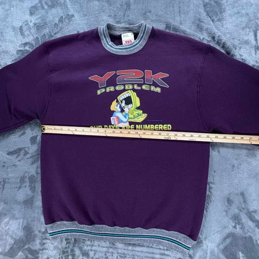 Vintage 1998 Y2K Problem Wilson Pro 500 Crewneck Sweatshirt Men L Made in USA - Picture 6 of 8